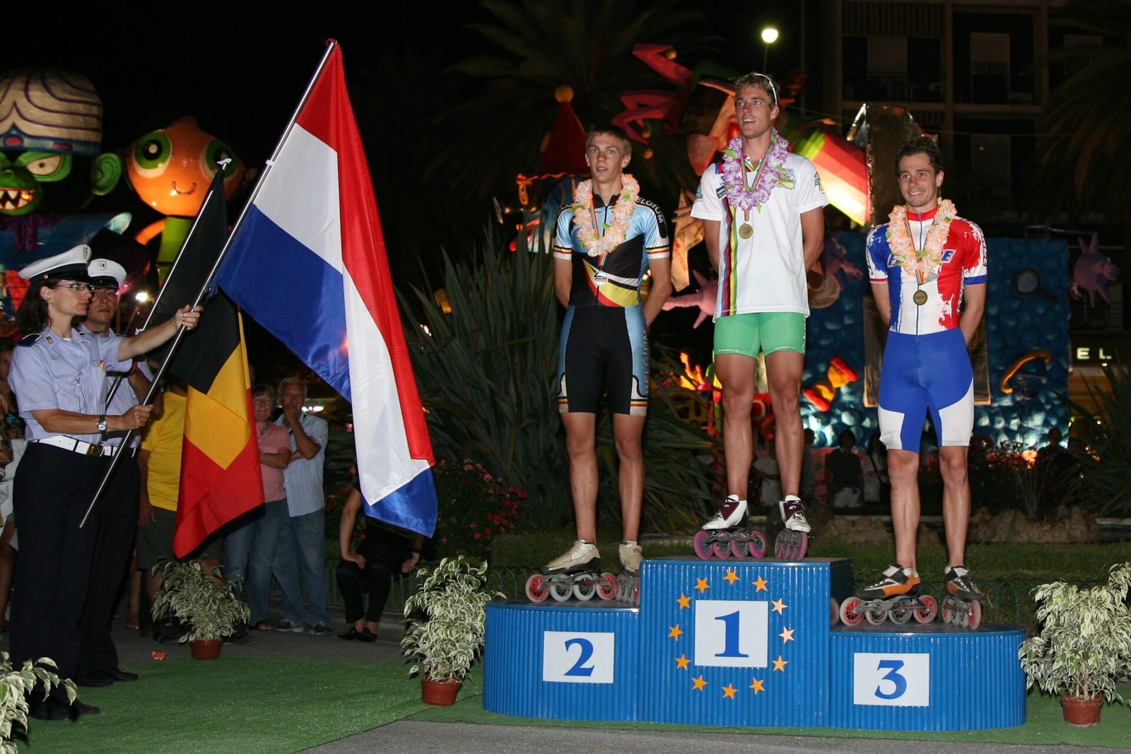 Ingmar Berga als Meister auf dem Podium während seiner Spitzensportkarriere